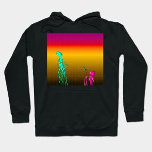 Two octopuses fighting over a chocolate bar Hoodie